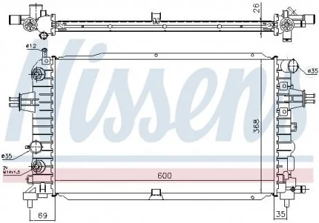 Радіатор, охолодження двигуна NISSENS 630768