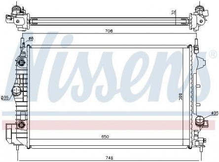 Радиатор CADILLAC BLS(04-)1.9 CDTi(+)[OE 13 156 384] NISSENS 63113A