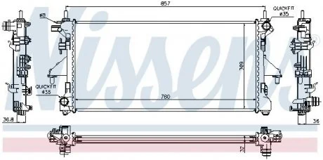 Радиатор основной 2.2MJET ft,2.3MJET ft,3.0MJET ft Fiat Ducato 14- NISSENS 63556