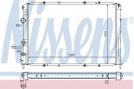 Радиатор RN MEGANE I(95-)1.4 i(+)[OE 77 00 838 133] NISSENS 63938A