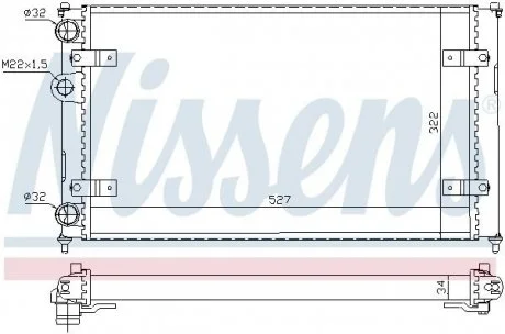 Радиатор охлаждения SEAT, VW NISSENS 639951