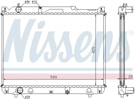 Радіатор, охолодження двигуна NISSENS 64196A