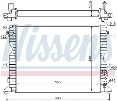 Радіатор, охолодження двигуна NISSENS 64311A