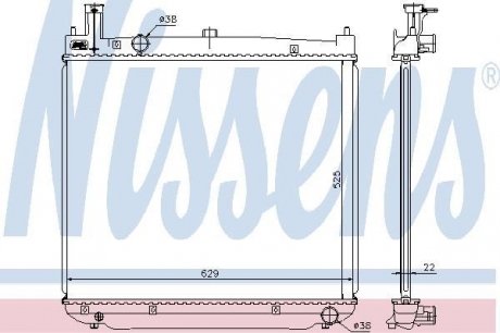 Радіатор TY HI-ACE(01-)2.5 TD(+)[OE 16400-30110] NISSENS 64649A (фото 1)