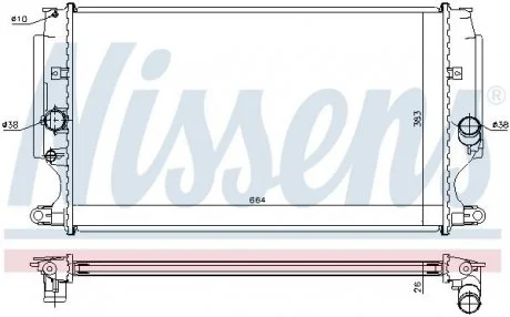Радиатор, охлаждение двигателя NISSENS 64693