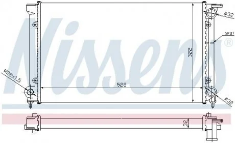 Радиатор охлаждения SEAT, VW NISSENS 651511