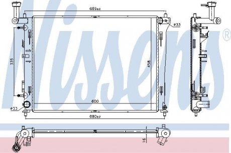 Радиатор KIA CEE\'D(07-)1.4 i 16V(+)[OE 25310-1H050] NISSENS 66676 (фото 1)