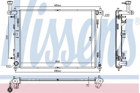 Радиатор KIA CEE\&#039;D(07-)1.4 i 16V(+)[OE 25310-1H050] NISSENS 66676 (фото 1)