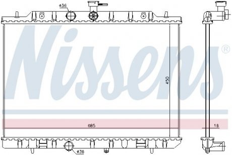 Радиатор охлождения NISSAN X-TRAIL (T31) (07-) NISSENS 67365