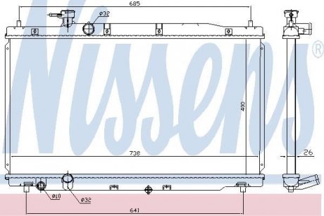 Радіатор HONDA CR-V (RE) (06-) 2.0 i 16V NISSENS 681386