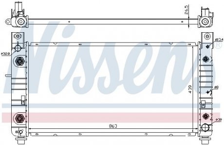 Радиатор, охлаждение двигателя NISSENS 69091