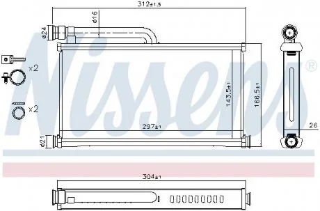 Радіатор обігрівача NISSENS 70233
