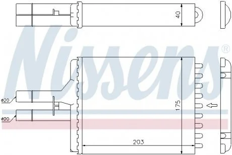 Радіатор обігрівача NISSENS 72656