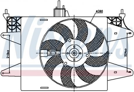 Вентилятор радіатора FIAT DOBLO (119, 223) (01-) NISSENS 85572