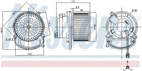 Вентилятор салону Renault Megane IV 1.2-1.8 11.15- NISSENS 87504
