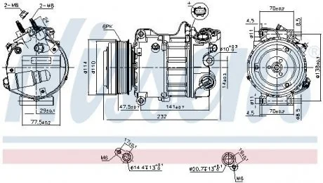 Фото компрессор кондиционера NISSENS 890585 Компрессор кондиционера NISSENS 890585