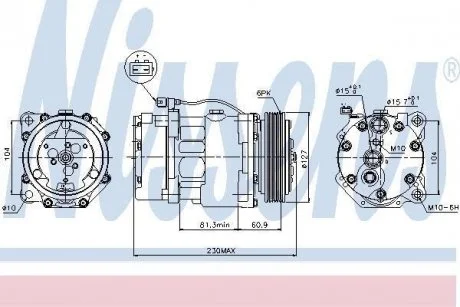 Компресор, кондиціонер NISSENS 89061