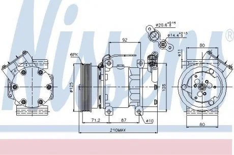 Компрессор NS KUBISTAR(03-)1.2 i(+)[OE 77 00 273 801] NISSENS 89064