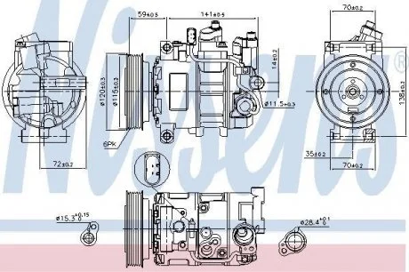 Компрессор AI A 6/S 6(04-)2.4 i V6(+)[OE 4F0260805K] NISSENS 89111