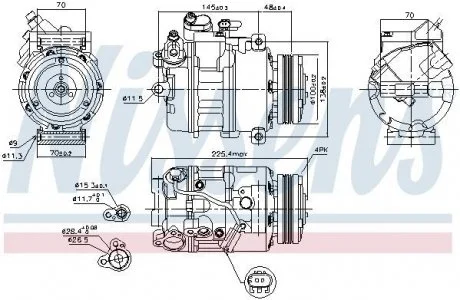 Компресор BMW 5 E60-E61(03-)525 d(+)[OE 64526917859] NISSENS 89116