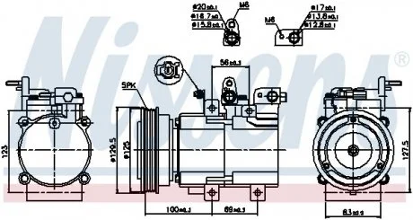Компрессор HY SANTA FE(00-)2.0 CRDi(+)[OE 9770126010] NISSENS 89276 (фото 1)