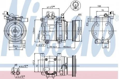 Компрессор, кондиционер NISSENS 89290
