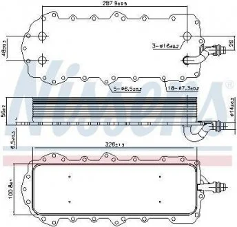 Радіатор масляний Range Rover 5.0 17- NISSENS 90947