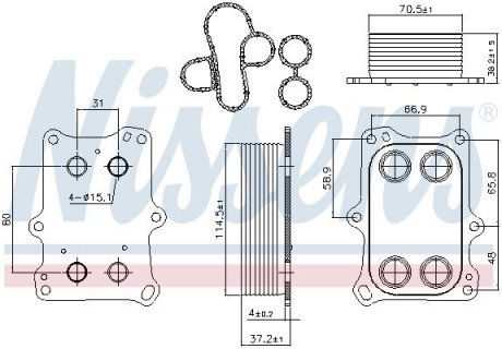 Масляний радіатор FIAT PUNTO III (199) (12-) 1.4 i TURBO NISSENS 90969 (фото 1)