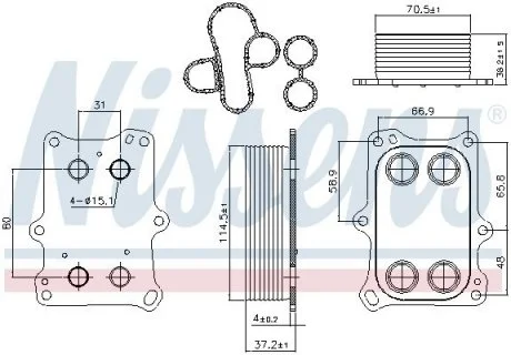 Масляный радиатор FIAT PUNTO III (199) (12-) 1.4 i TURBO NISSENS 90969