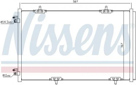 Конденсер PT 301(12-)1.2 VTi(+)[OE 9674994280] NISSENS 940333