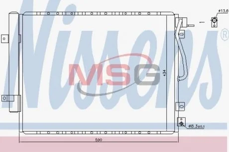 Фото конденсатор кондиціонера KIA Sorento NISSENS 940436 Конденсатор кондиціонера KIA Sorento NISSENS 940436