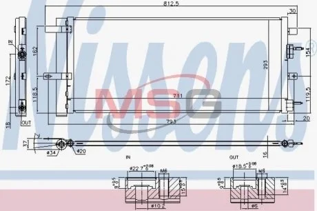 Радиатор кондиционера Ford Mondeo 2.0t 2.5i 14~ NISSENS 940626