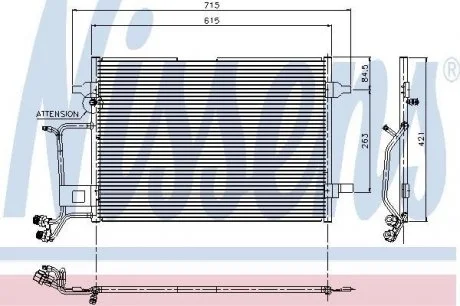 Радіатор кондиціонера A4 / PASSAT5 MT/AT 97-01 NISSENS 94207