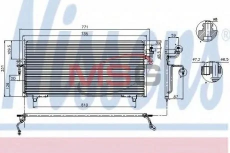 Конденсатор кондиціонера NISSAN PRIMERA (P11, W11) (96-) NISSENS 94299