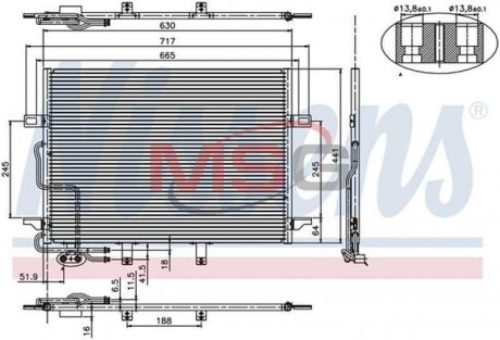 Конденсатор кондиціонера MERCEDES E-CLASS W211 (02-) NISSENS 94614 (фото 1)