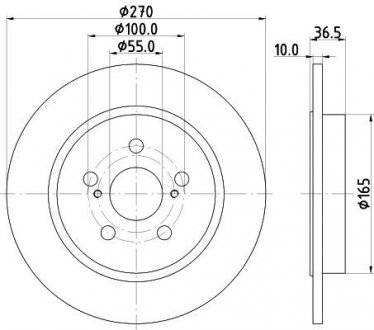 Диск гальмівний задній Corolla (E15,E18) (06-) Nisshinbo ND1133K