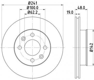 Диск тормозной передний Hyundai Getz 1.1, 1.3, 1.5, 1.6 (02-05) Nisshinbo ND6017 (фото 1)