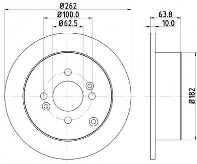 Диск гальмівний задній Hyundai Accent, i20/ Kia Rio 1.4, 1.5, 1.6 (05-) Nisshinbo ND6064 (фото 1)