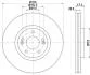Диск тормозной передний Hyundai i40/Kia Optima 1.6, 1.7, 2.0 (11-) (ND6073K) NISSHINBO