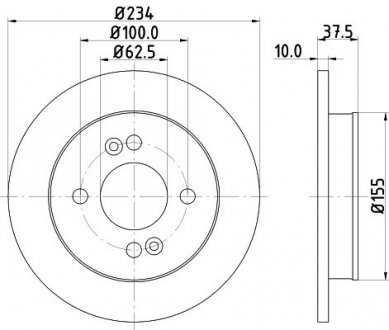 Диск гальмівний задній Hyundai i10/Kia Picanto 1.0, 1.1, 1.2 (11-) Nisshinbo ND6077K (фото 1)