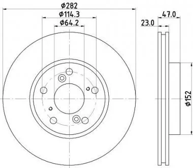 Диск гальмівний передн Honda Accord 2.4 (02-08) Nisshinbo ND8027K (фото 1)