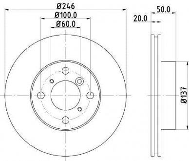 Диск гальмівний передн Suzuki Liana 1.3, 1.4, 1.5 (01-07) Nisshinbo ND9007 (фото 1)