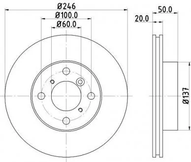 Диск тормозной передний Suzuki Liana 1.3, 1.4, 1.5 (01-07) Nisshinbo ND9007