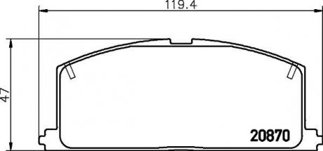 Колодки гальмові дискові передні Toyota Fortuner, Hilux 2.5, 2.7, 3.0 (05-) Nisshinbo NP1001 (фото 1)
