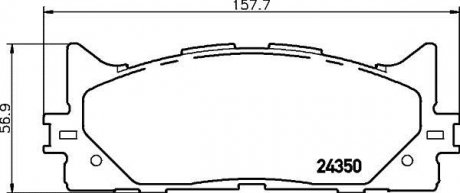 Колодки гальмові дискові передні Toyota Camry (ACV40, ACV50), Rav IV 2.4, 3.0 (06-)Lexus ES350 3.5 V6 (06-) Nisshinbo NP1015 (фото 1)
