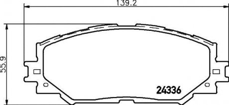 Колодки гальмові дискові передні Toyota Auris,Corollla 1.3, 1.4, 1.6, 2.0 (07-),RAV 4 2.5 (12-) Nisshinbo NP1019 (фото 1)