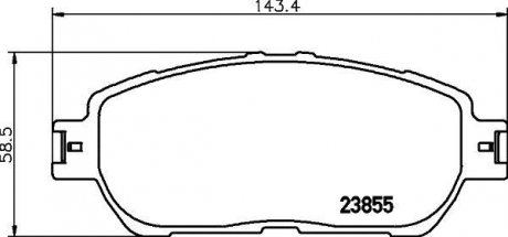 Колодки тормозные дисковые передние Lexus ES 3.0, 3.3 (01-06) Nisshinbo NP1024 (фото 1)
