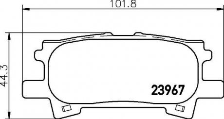 Колодки гальмівні дискові задні Lexus 300, 400h, 450h (06-08) Nisshinbo NP1028 (фото 1)