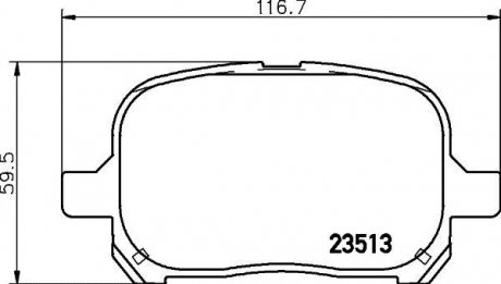 Колодки гальмові дискові передні Toyota Camry 2.4, 3.0 (01-06)/Lexus RX 300 (00-03) Nisshinbo NP1033 (фото 1)