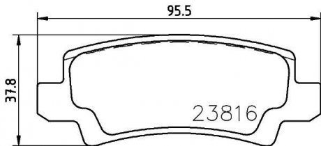 Колодки гальмівні дискові задні Toyota Corolla 1.4, 11.6, 1.8 (02-07) Nisshinbo NP1044 (фото 1)